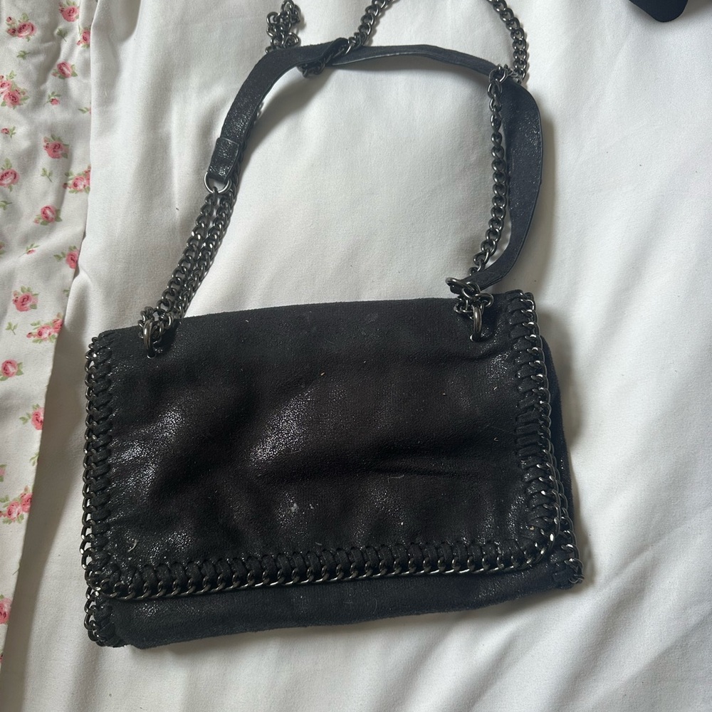 Black flap crossbody bag